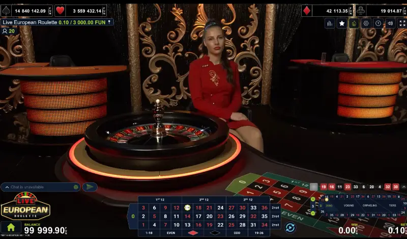 ruleta en vivo juego